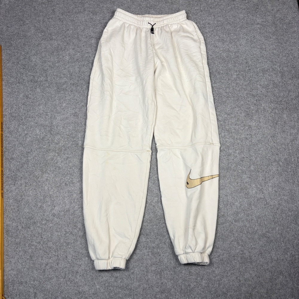 Nike Sportswear Essential High Rise Joggers Cream Sail Swoosh XS